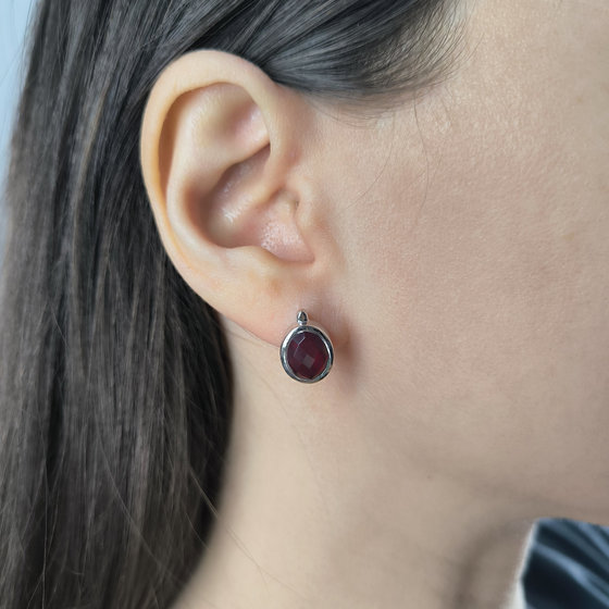 Серебряные серьги с гранатом nano 4.33ct