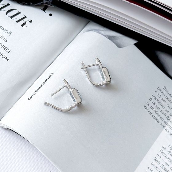 Серебряные серьги с топазом 3.475ct