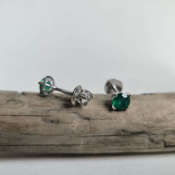 Серебряные серьги с агатом 0.87ct