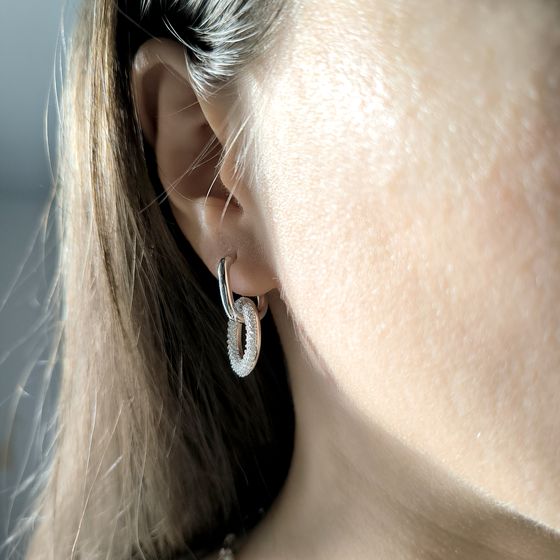 Серебряные серьги с фианитами