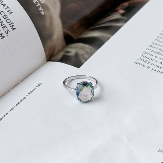 Серебряное кольцо с мистик топазом 7.19ct
