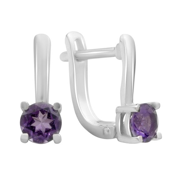 Серебряные серьги с аметистом 0.907ct