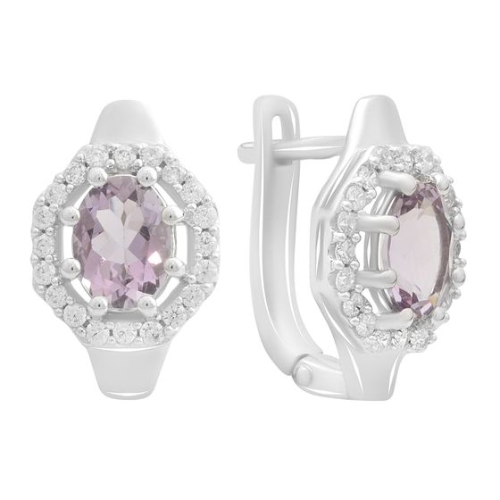 Серебряные серьги с аметистом 2.998ct
