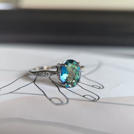 Серебряное кольцо с мистик топазом 1.823ct