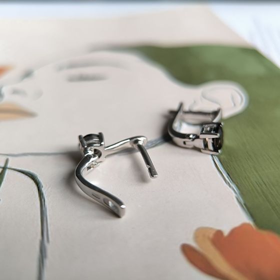 Серебряные серьги с раухтопазом (дымчатым кварцем) 0.942ct