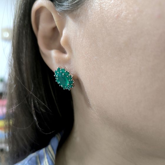 Серебряные серьги с агатом 6.913ct