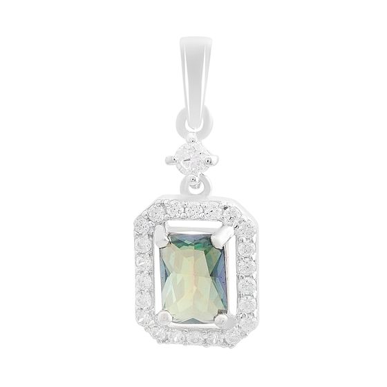 Серебряная подвеска с мистик топазом 1.176ct