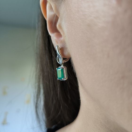 Серебряные серьги с агатом 3.688ct