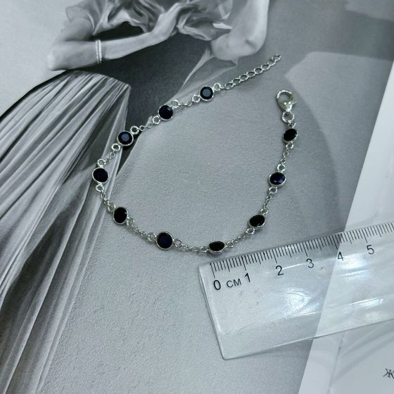 Серебряный браслет с сапфиром 6.413ct