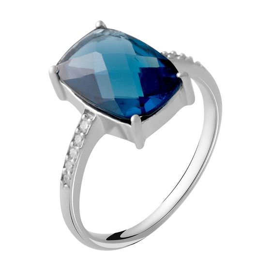 Серебряное кольцо с топазом Лондон Блю