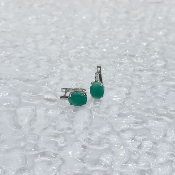 Серебряные серьги с изумрудом 4.808ct