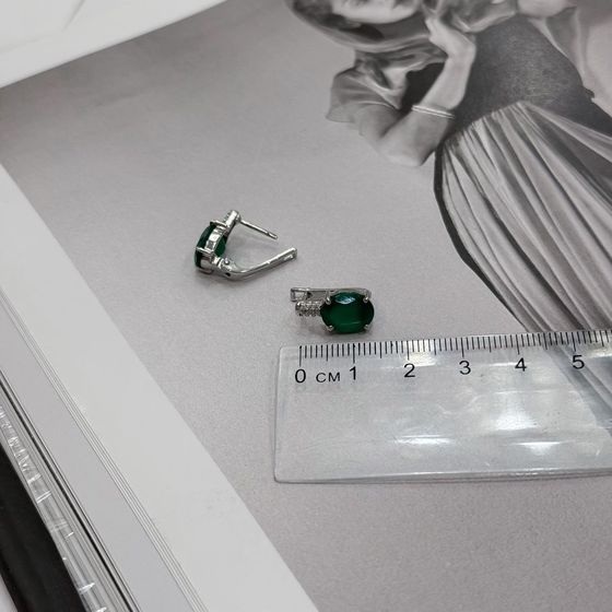 Серебряные серьги с агатом 4.906ct