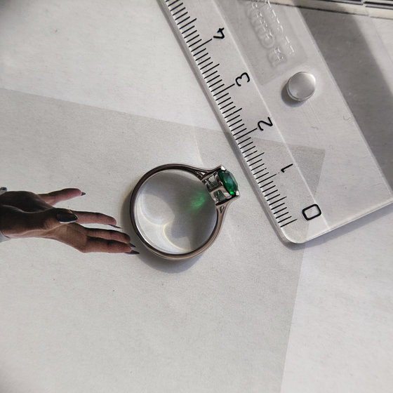 Серебряное кольцо с изумрудом nano 0.908ct