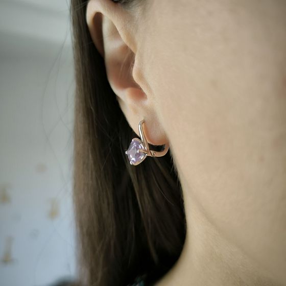 Серебряные серьги с аметистом