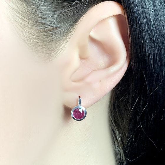 Серебряные серьги с рубином 2.288ct