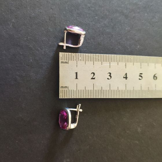 Серебряные серьги с александритом 7.545ct