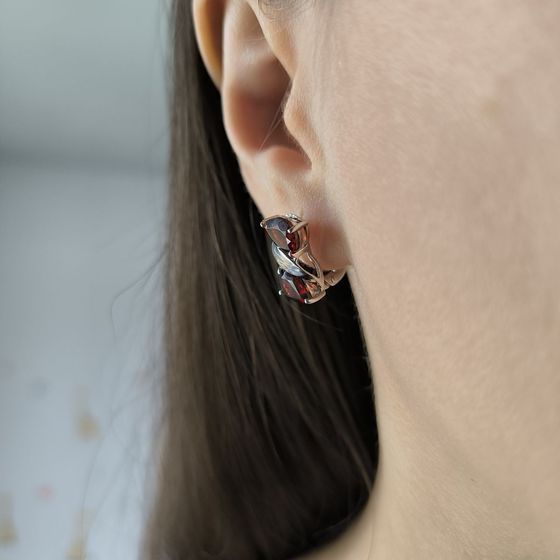 Серебряные серьги с гранатом 4.9ct