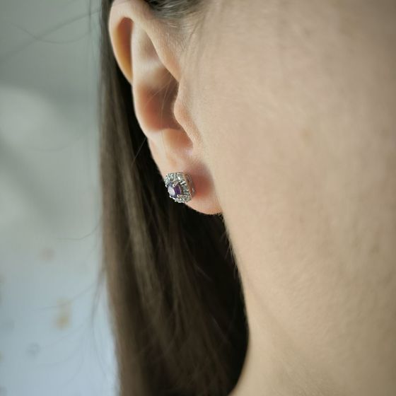 Серебряные серьги с аметистом 0.732ct