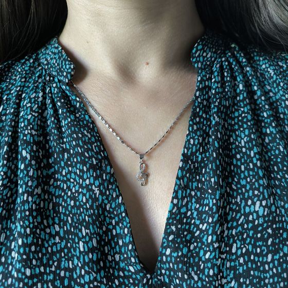 Серебряная подвеска с фианитами