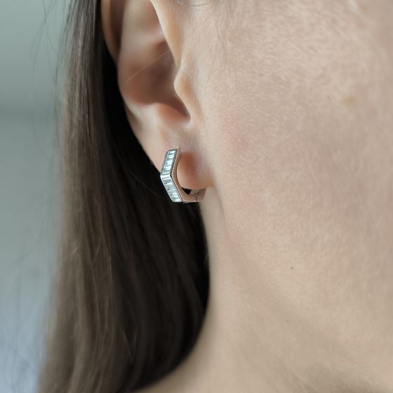 Серебряные серьги с фианитами