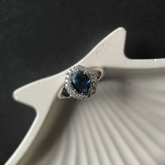 Серебряное кольцо с сапфиром nano 1.388ct