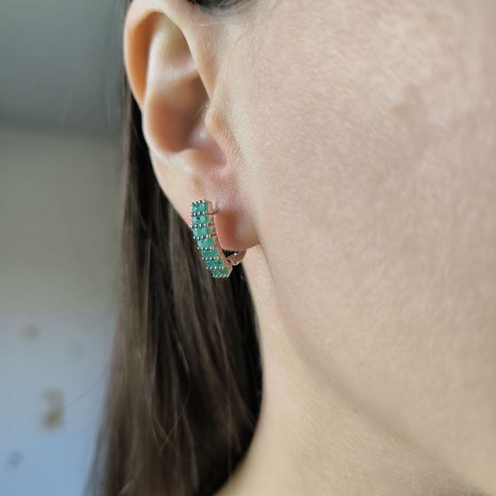 Серебряные серьги с изумрудом 1.263ct