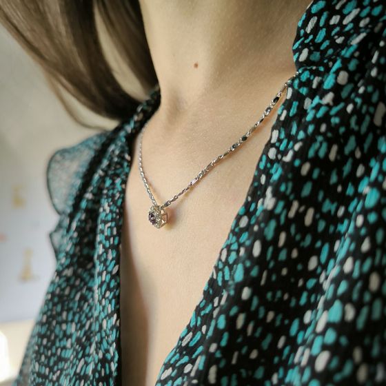 Серебряная подвеска с аметистом 0.362ct