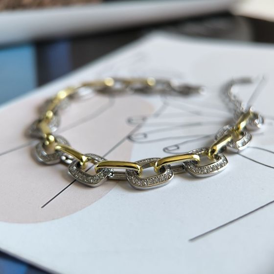 Серебряный браслет с фианитами