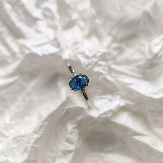 Серебряное кольцо с сапфиром nano 0.597ct