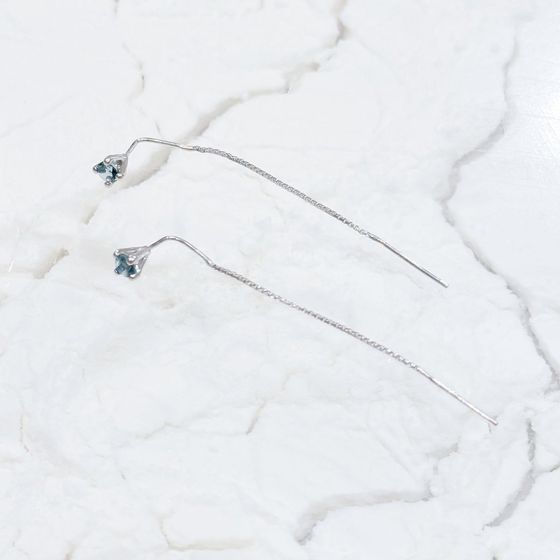 Серебряные серьги с топазом Лондон Блю 0.377ct
