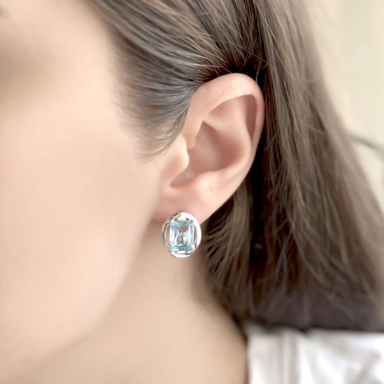 Серебряные серьги с топазом 7.625ct