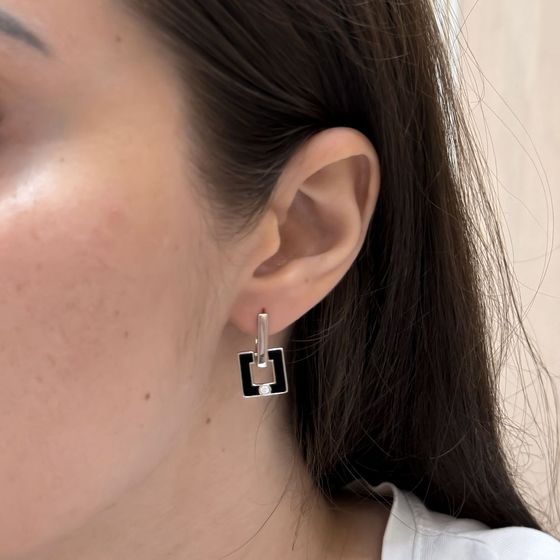 Серебряные серьги с емаллю