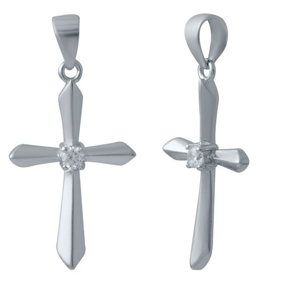 Серебряный крестик с фианитами