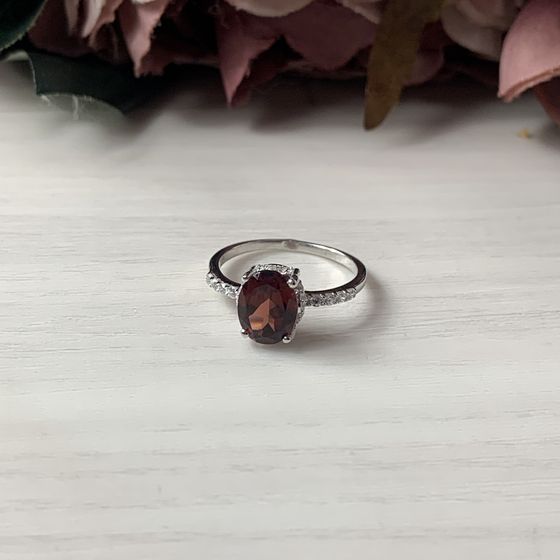 Серебряные серьги с гранатом 4.895ct