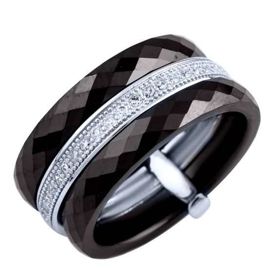 Серебряное кольцо с , керамикой