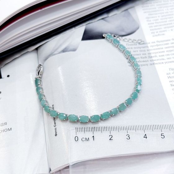 Серебряный браслет с изумрудом 10.42ct
