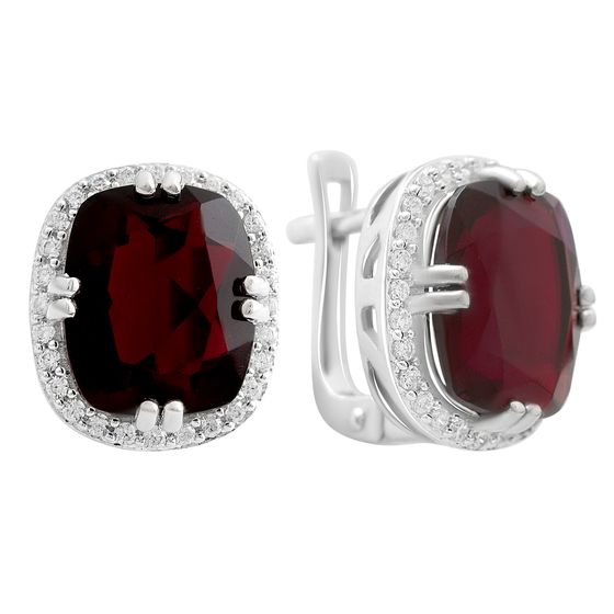 Серебряные серьги с гранатом nano 9.39ct