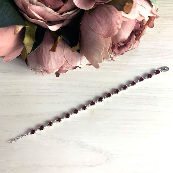 Серебряный браслет с рубином 11.263ct