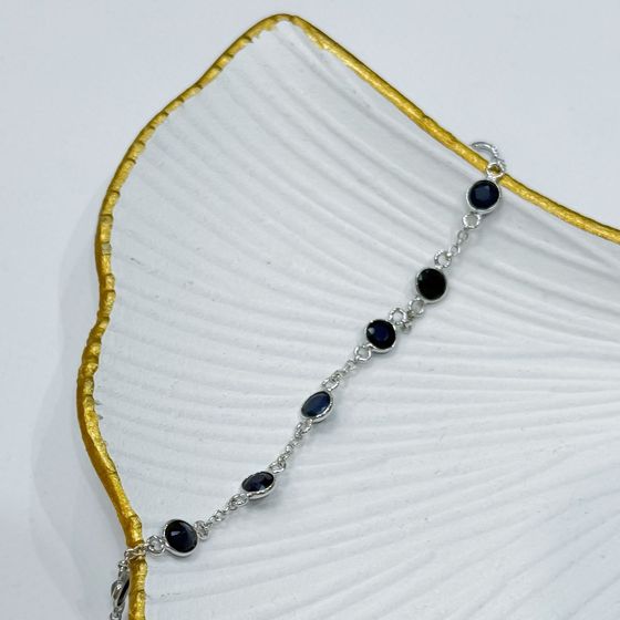 Серебряный браслет с сапфиром 6.756ct