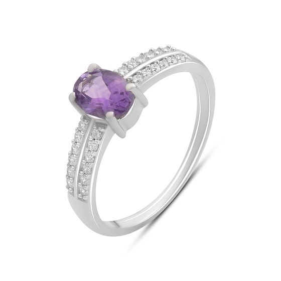Серебряное кольцо с аметистом 1.048ct