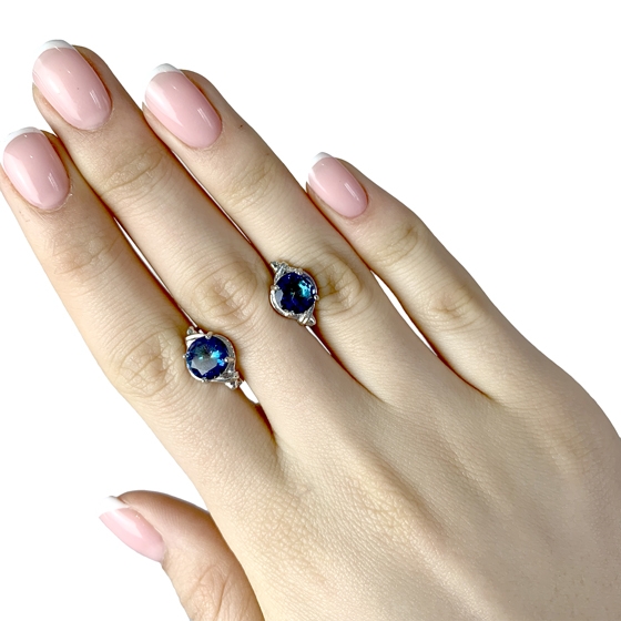 Серебряные серьги с мистик топазом 3.763ct
