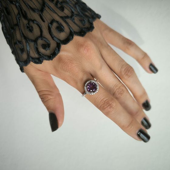 Серебряное кольцо с аметистом 2.12ct