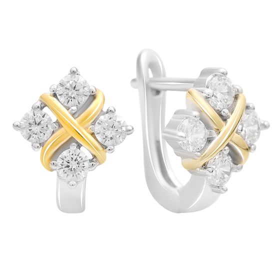 Серебряные серьги с фианитами