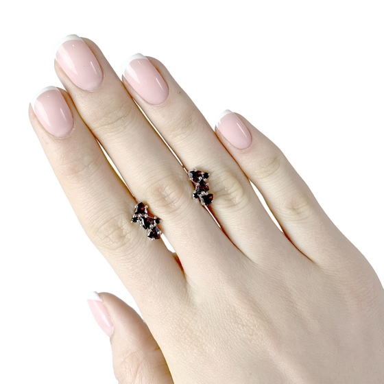 Серебряные серьги с гранатом 1.908ct