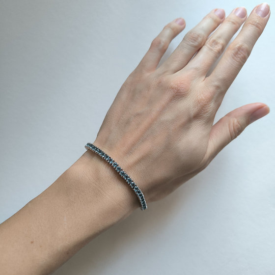 Серебряный браслет с топазом Лондон Блю 4.053ct