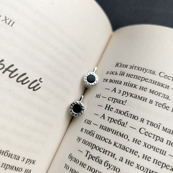 Серебряные серьги с емаллю