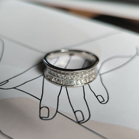 Серебряное кольцо с фианитами