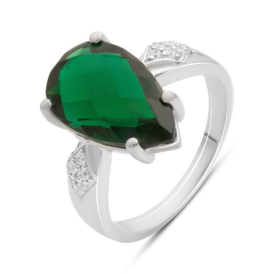 Серебряное кольцо с изумрудом nano