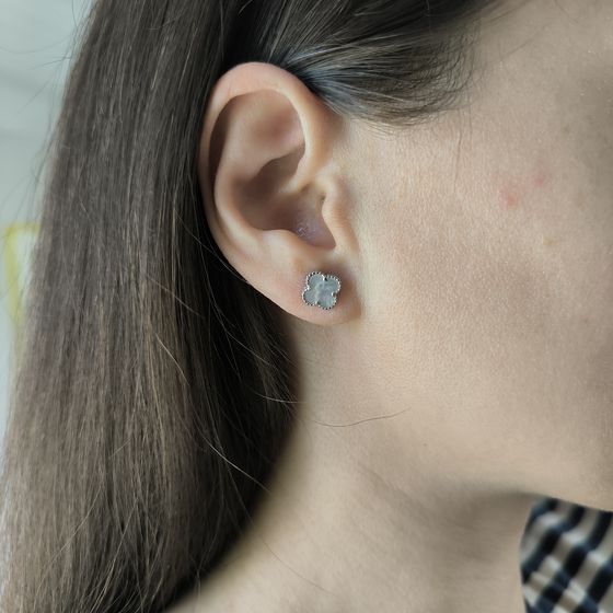 Серебряные серьги с перламутром