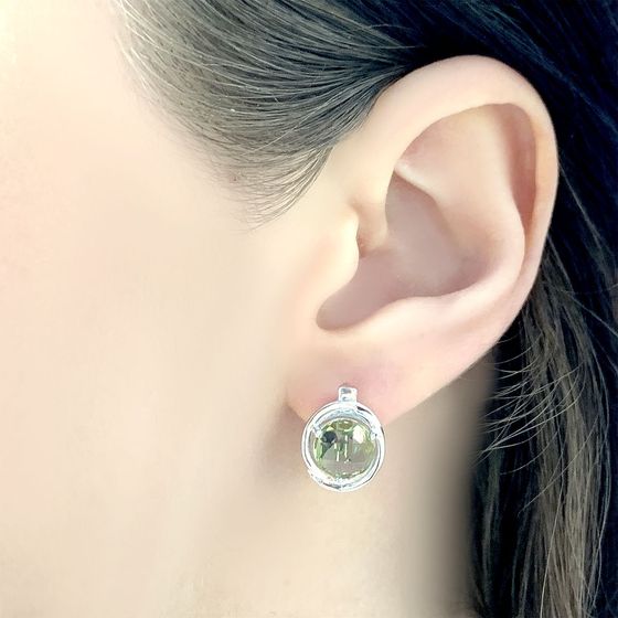 Серебряные серьги с султанитом 4.72ct